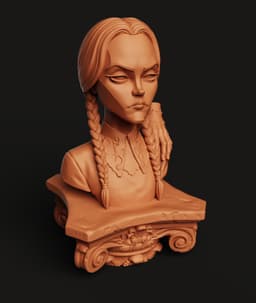 Wednesday Addams Bust STL | Gothic 3D Print | Thing Hand 3d model