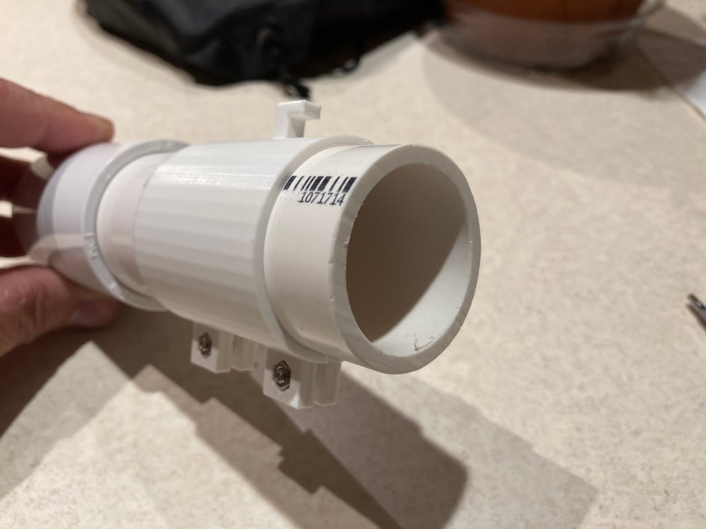 1-1/4" PVC pipe sleeve w/ hook 3d model