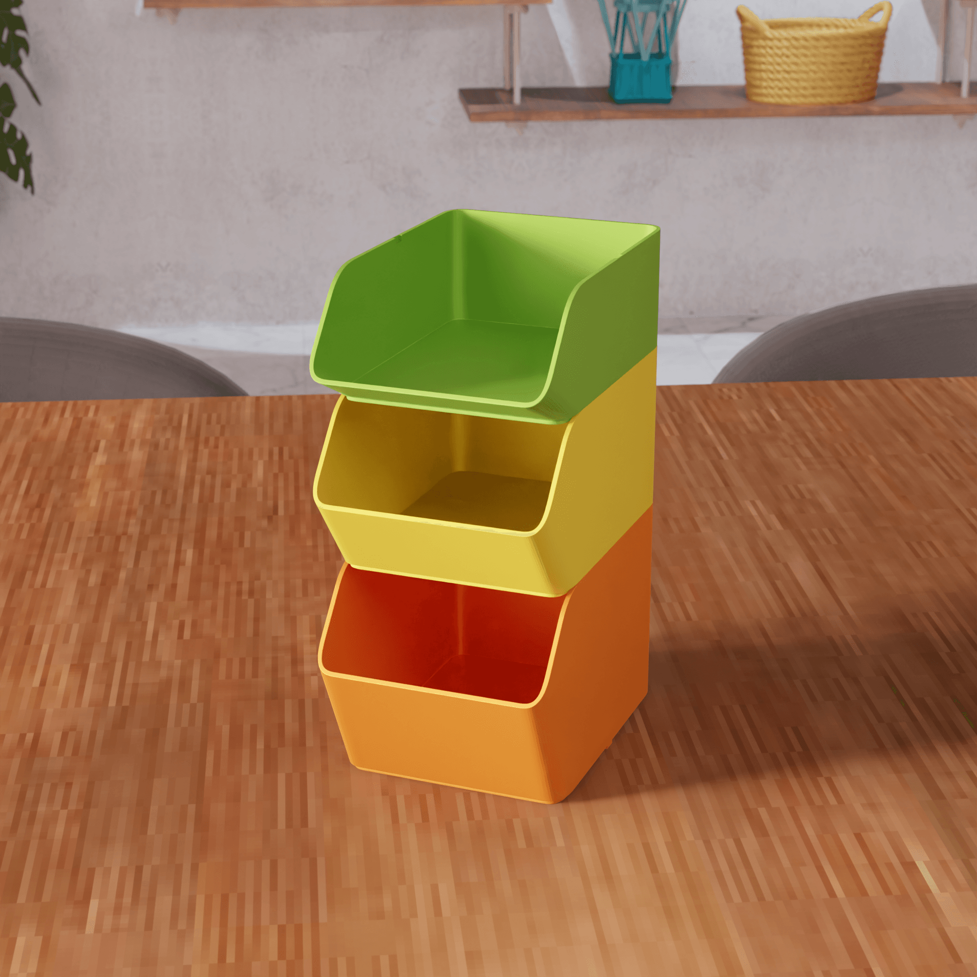 Modular Stackable Desktop Storage Bins Organizer System 3d model