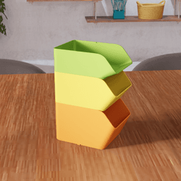 Modular Stackable Desktop Storage Bins Organizer System 3d model
