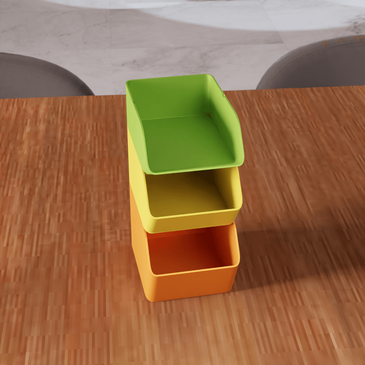 Modular Stackable Desktop Storage Bins Organizer System 3d model
