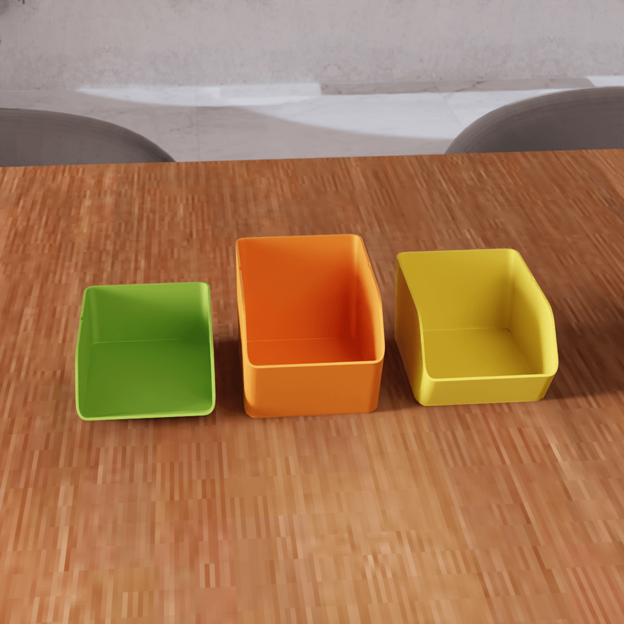 Modular Stackable Desktop Storage Bins Organizer System 3d model