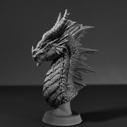 Red Dragon Bust (Pre-Supported) 3d model