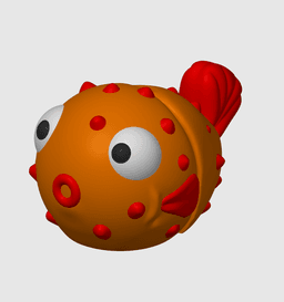 Articulated Pufferfish 3d model