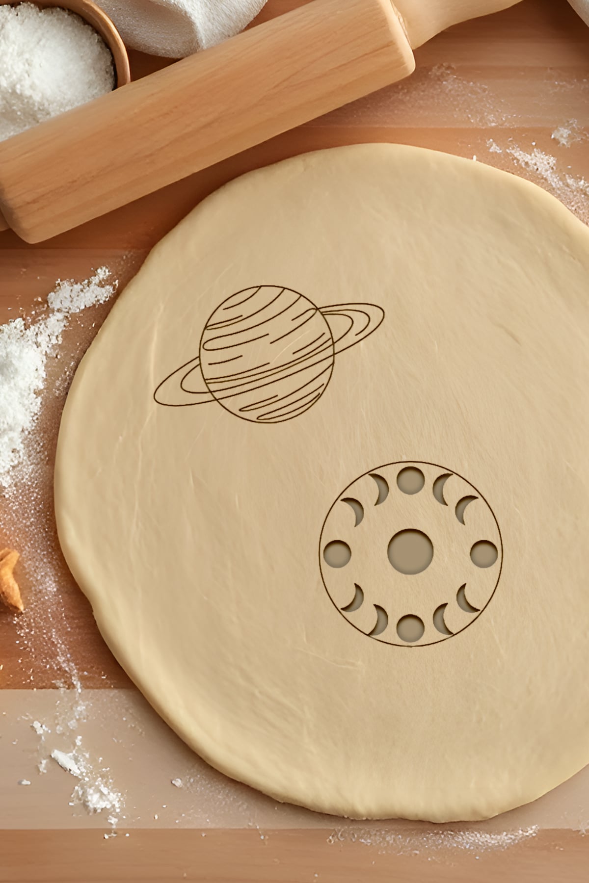 Planet And Moon Cookie Cutter, Biscuit Cutter 3d model