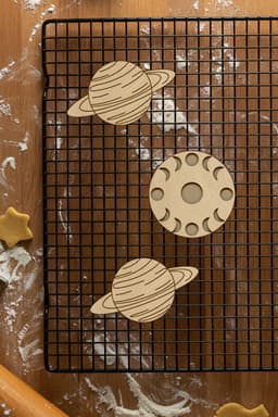 Planet And Moon Cookie Cutter, Biscuit Cutter 3d model
