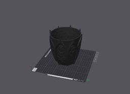 gothic rose bat planter 3d model