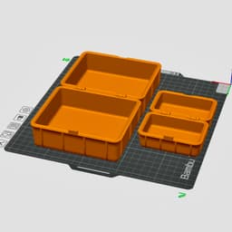 Storage Container Organizer Boxes with Snap Lock in 4 Sizes 3d model