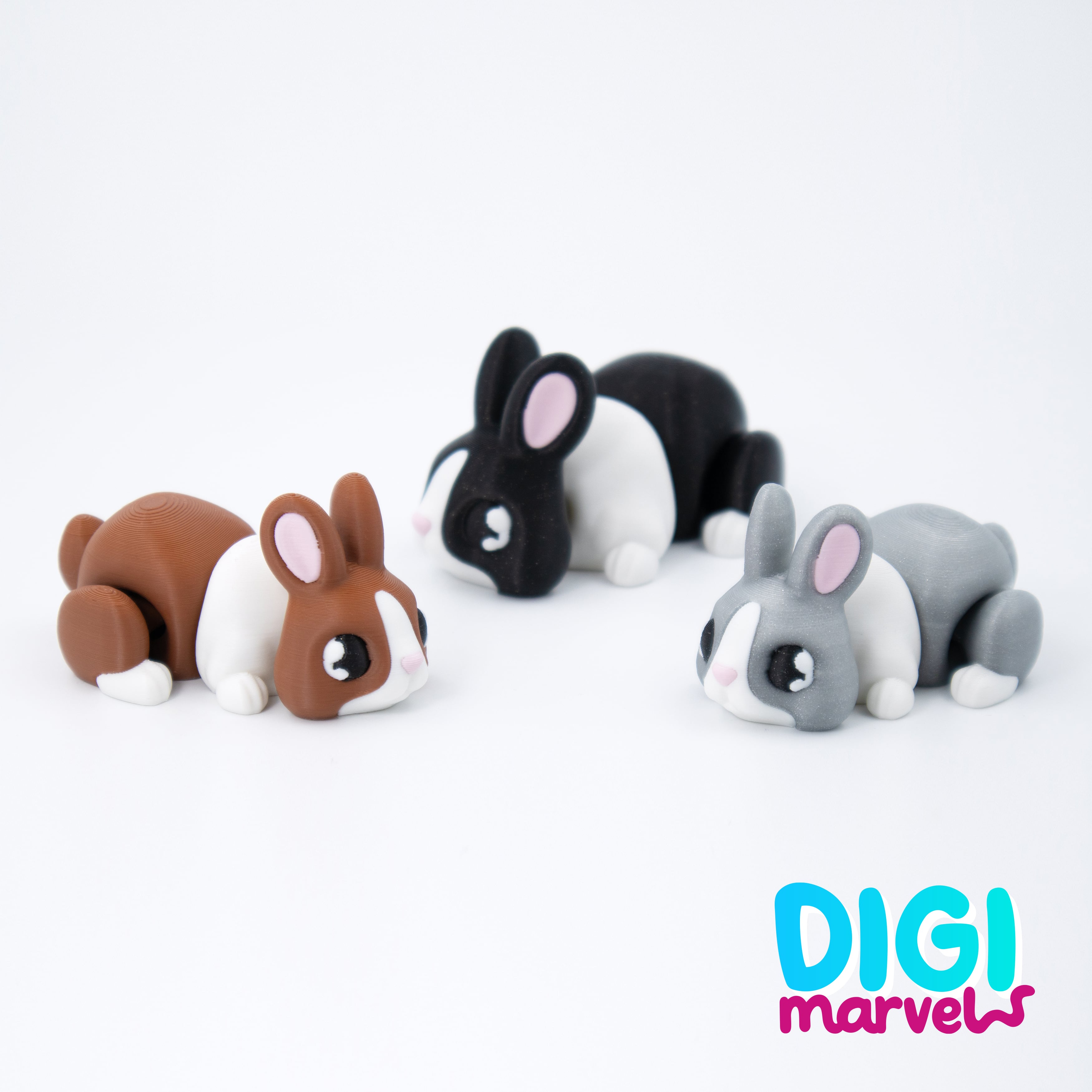 Tiny Rabbits Flexi + Keychain 3d model