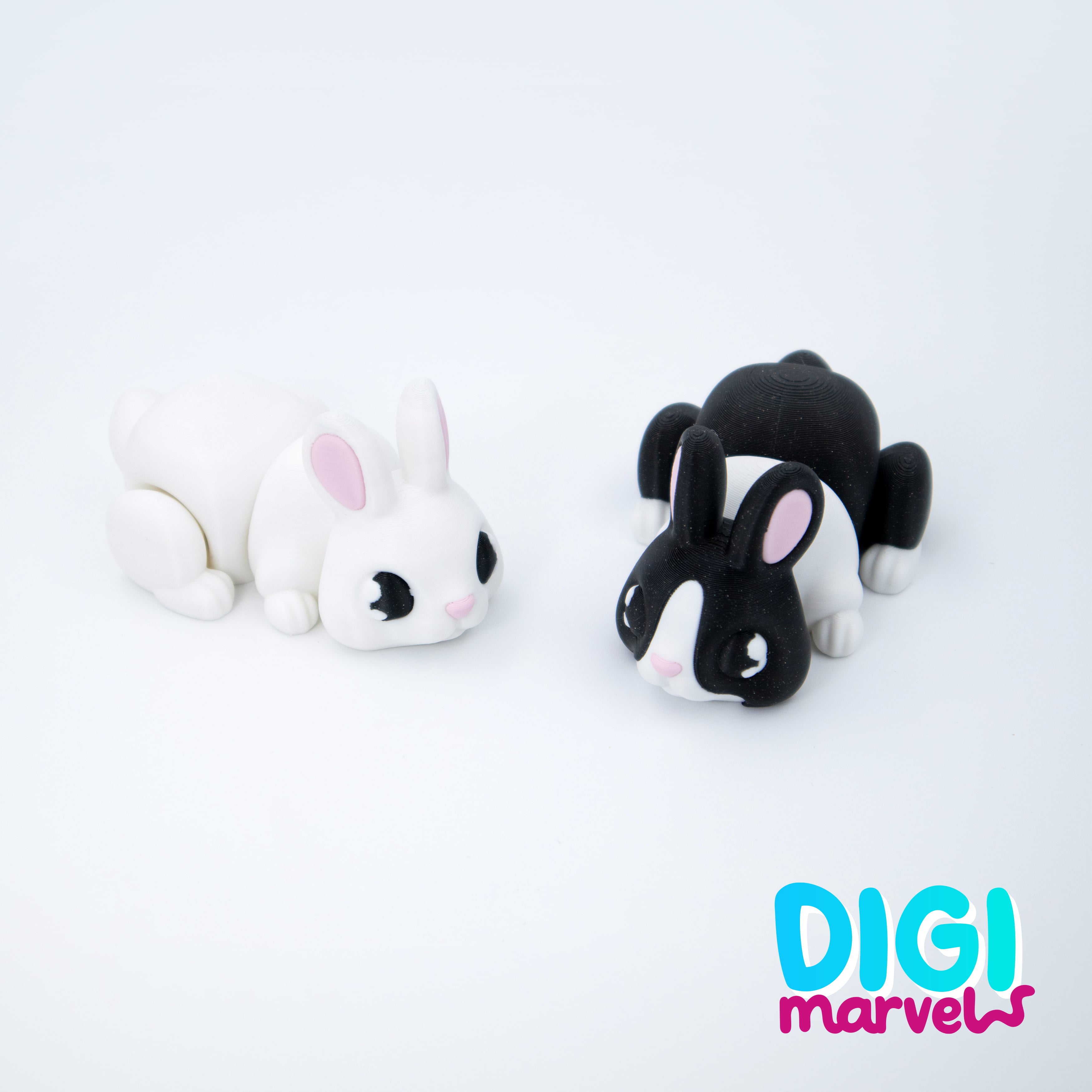 Tiny Rabbits Flexi + Keychain 3d model