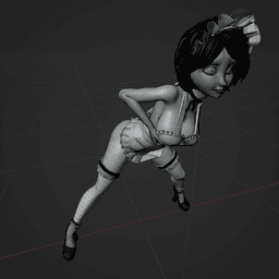 Sexy Cartoon Maid v2 3d model