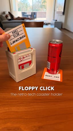 FLOPPY CLICK | THE RETRO-TECH COASTER HOLDER 3d model