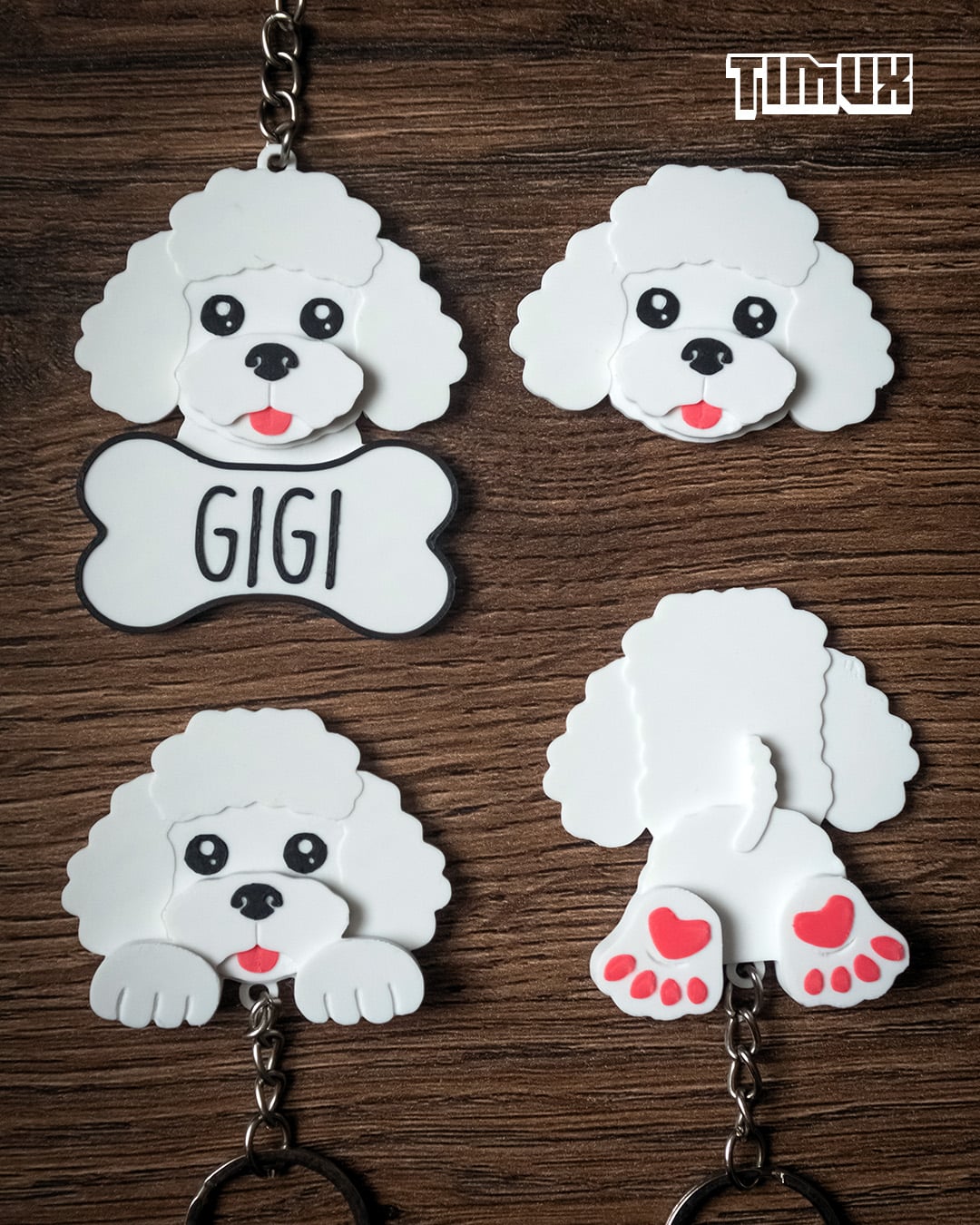 POODLE KEYCHAIN SET 3d model