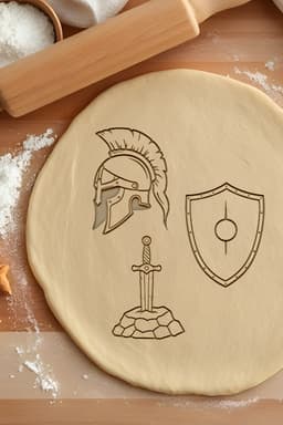 Warrior Set Cookie Cutter, Biscuit Cutter 3d model