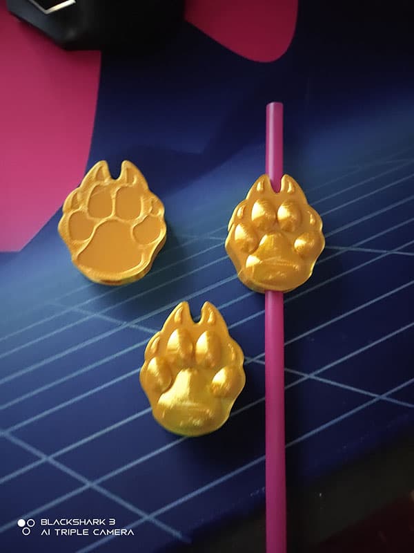 Wolfpaw straw toppers 3d model