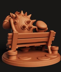 Mario and Bowser Bench Diorama | Iconic Peace Scene 3d model