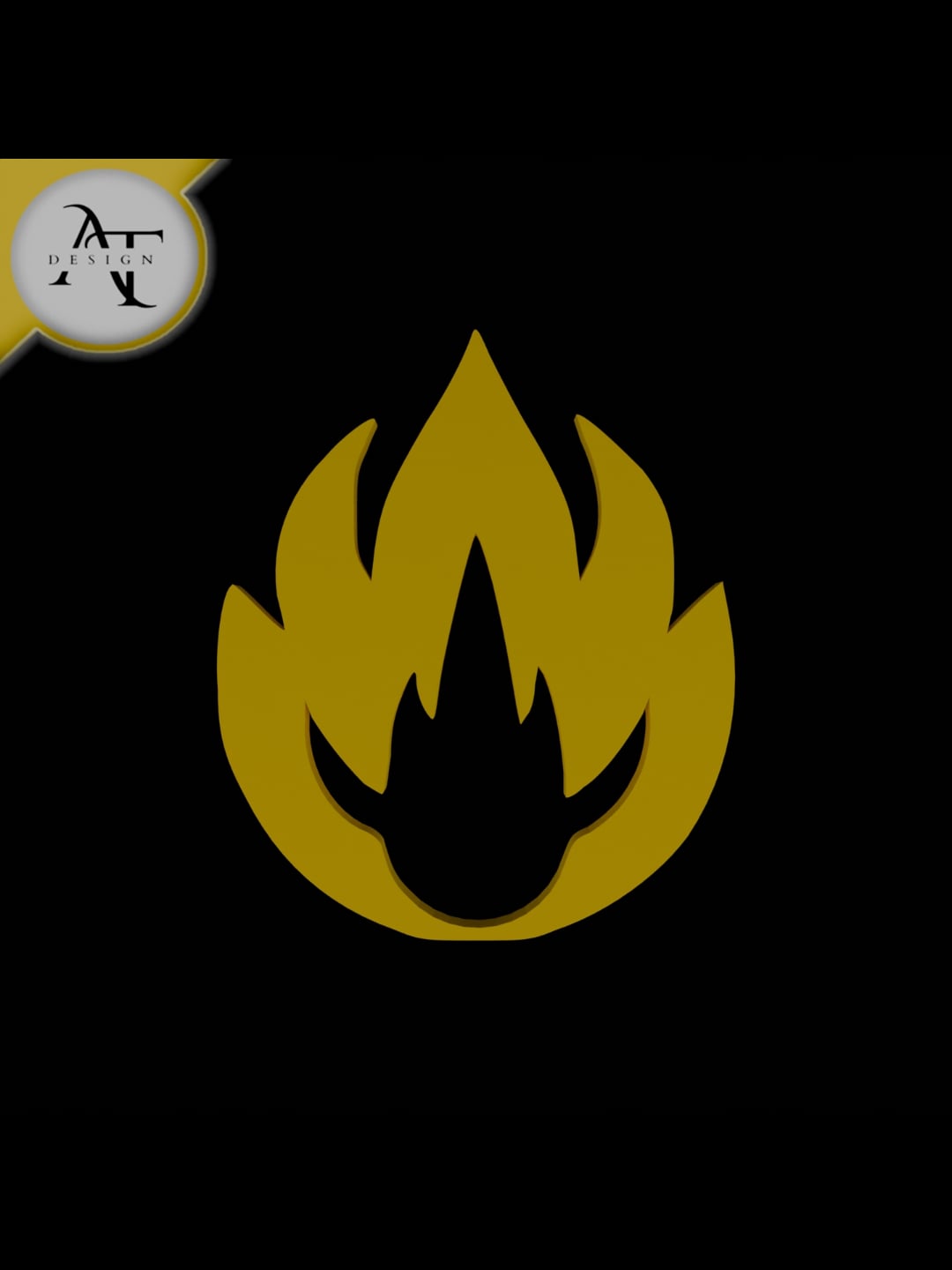 Simple Flame Symbol - 2D Art 3d model