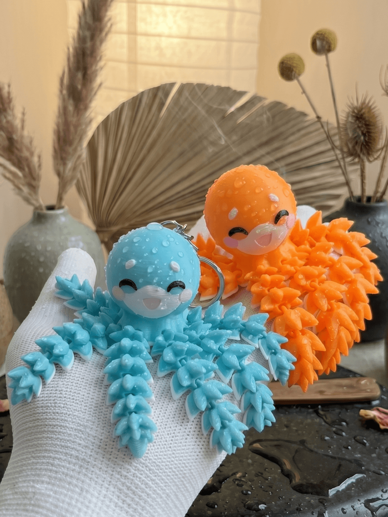 Flexi Fluffy Octopus - Toy / Keychain - FREE 3d model