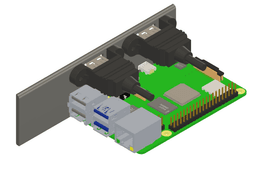 Raspberry pi 4 B panel connection guide 3d model