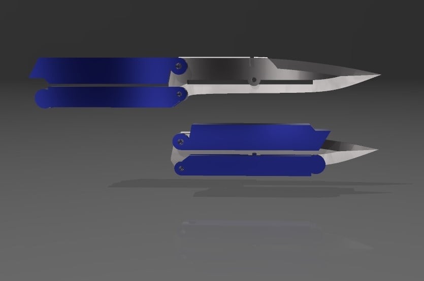 Vibroblade inspired Balisong/Butterfly Knife 3d model