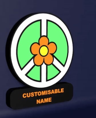 Flower Peace Sign - LED Strip compatible 3d model