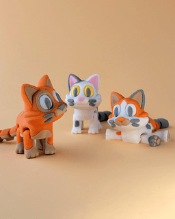 Purry - Cute Flexi Cat with Bonus Box! 3d model