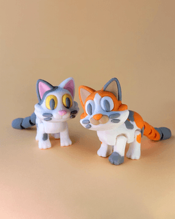 Purry - Cute Flexi Cat with Bonus Box! 3d model