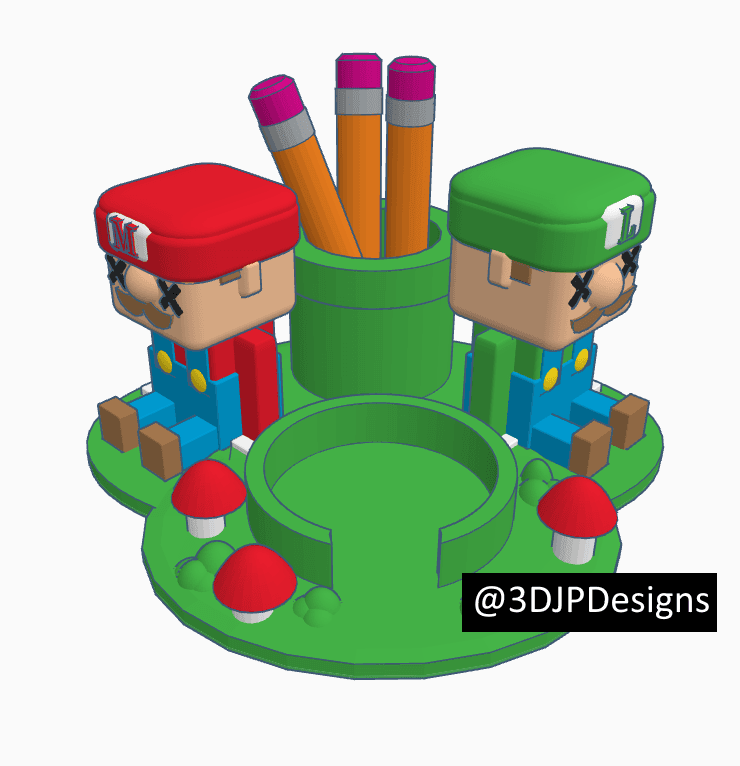 SUPER MARIO & LUIGI Desk Organizer BackToSchool 3d model