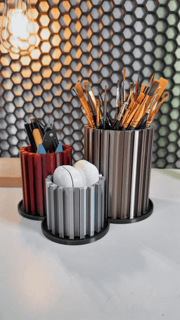Spinning Gears Desk Organizer 3d model