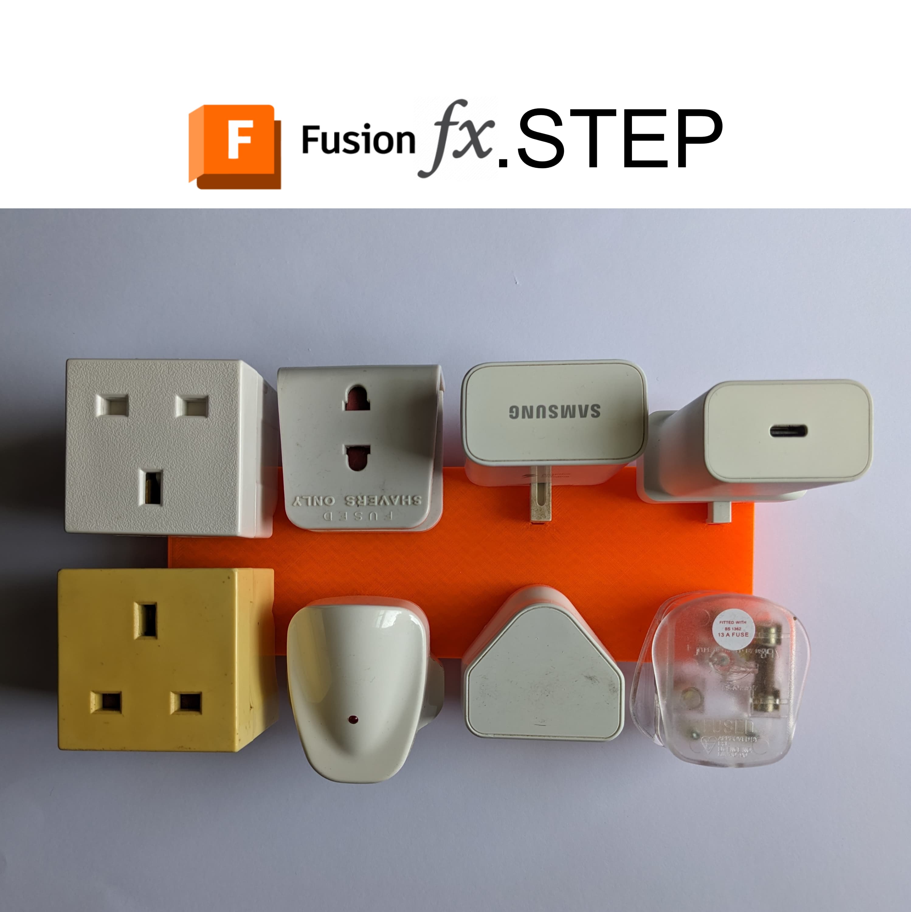 UK Plug Holder Grid 3d model