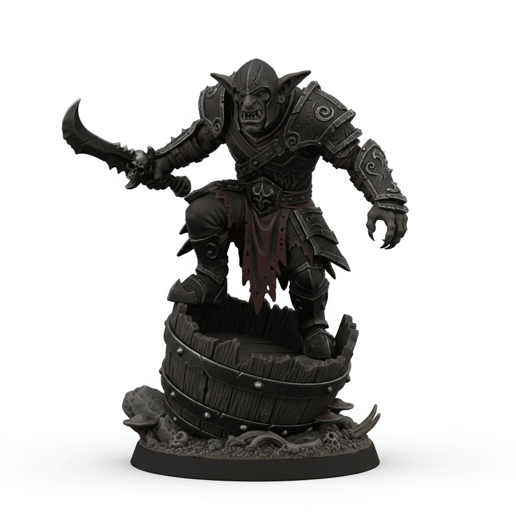 Goblin Assassin Hidden Barrel Printable STL File 3d model