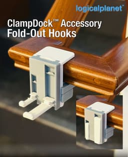 ClampDock Accessory - Folding Hooks 3d model