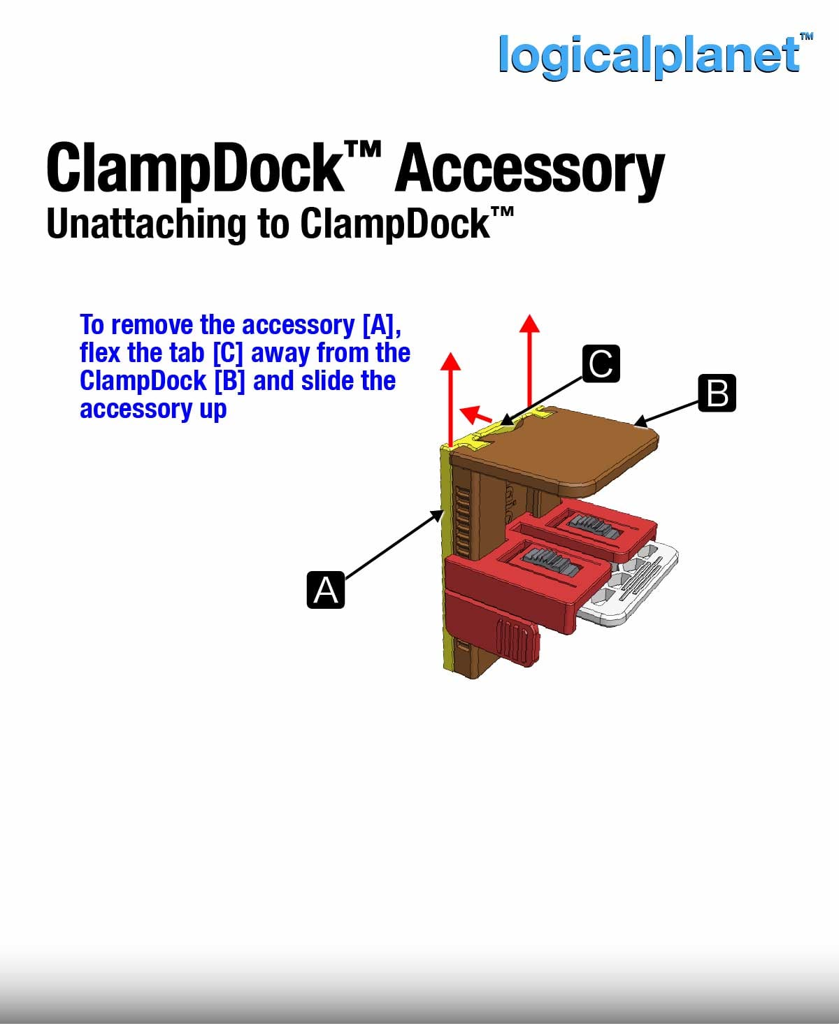ClampDock Accessory - Folding Hooks 3d model