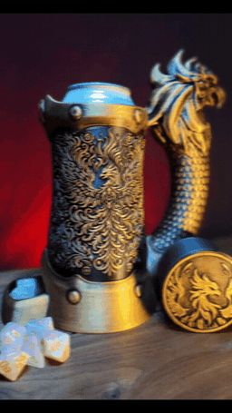 12oz Phoenix Can Cozy Dice Tower 3d model