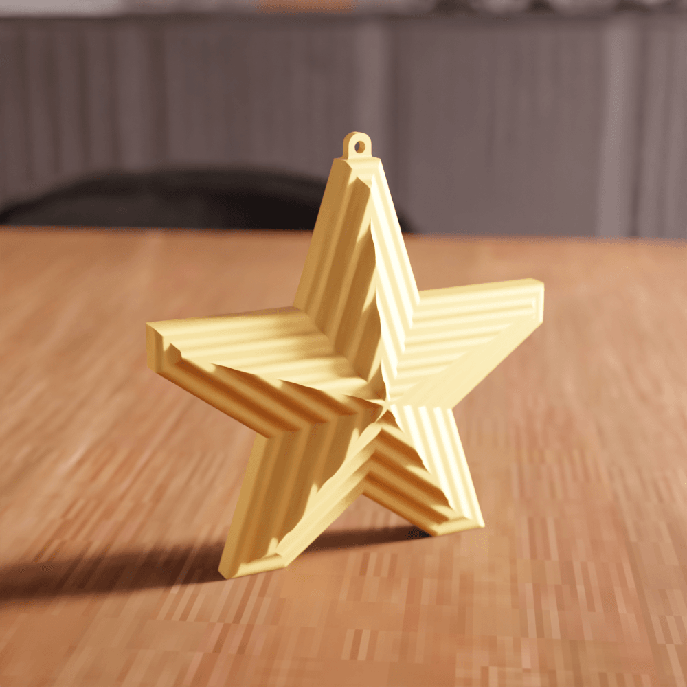 Geometric Star Holiday Ornament 3d model