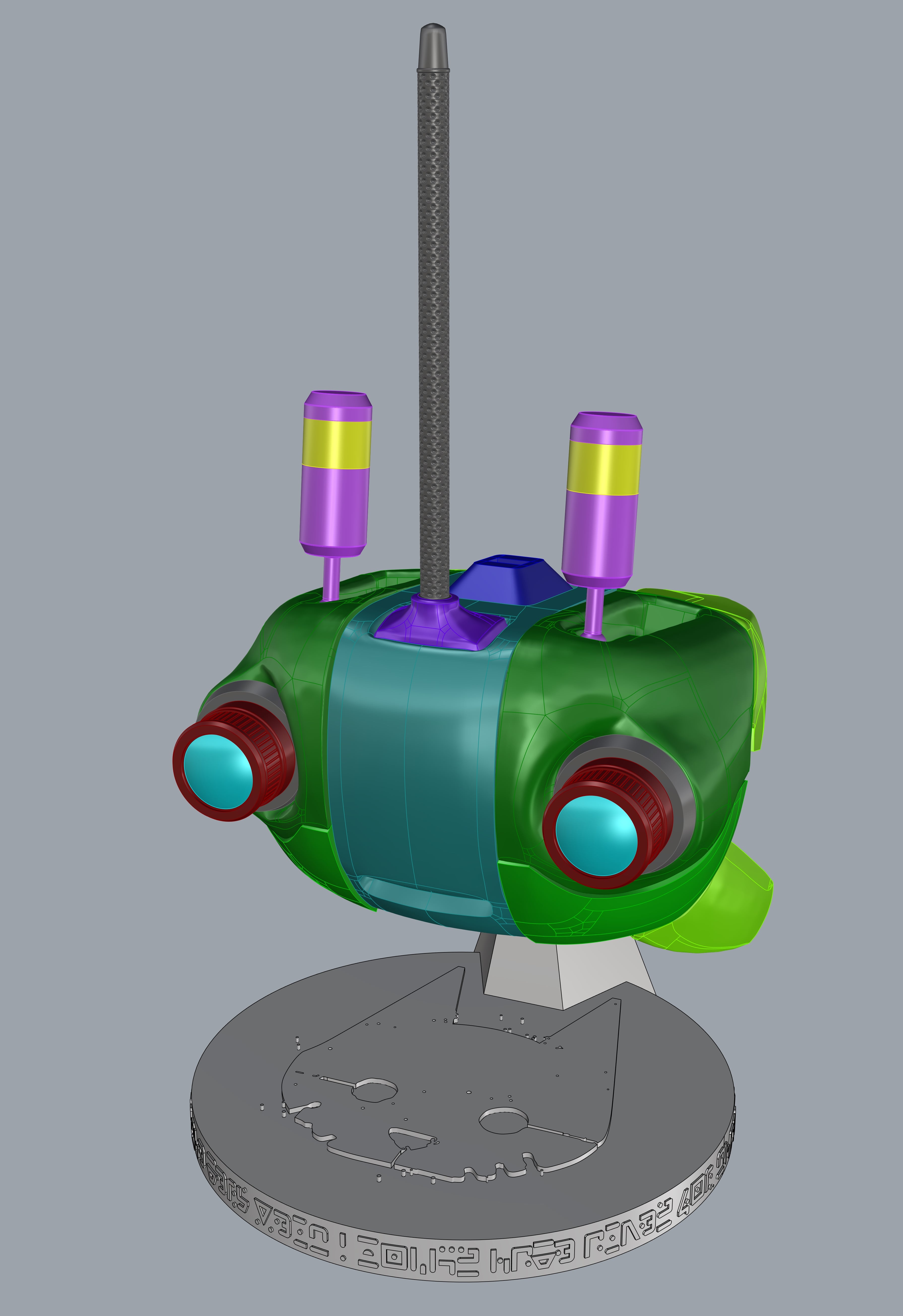 Stray B12 Model - Front view of the design in surfaces/solids. - 3d model