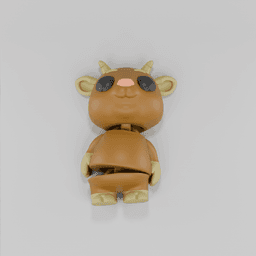 Flexy Goat Figurine + Keychain 3d model