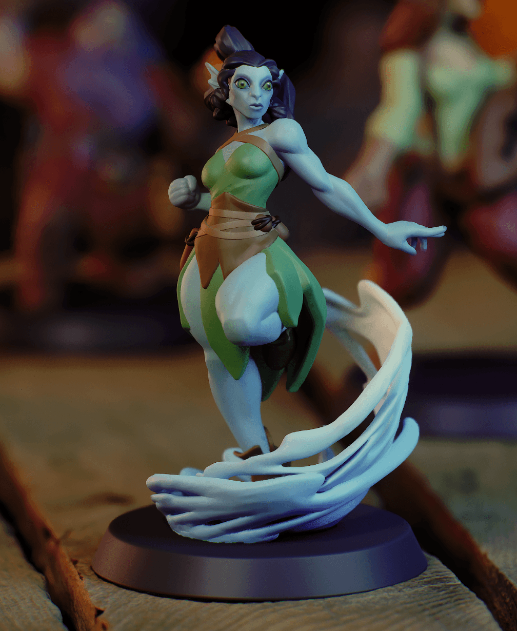 Shayla the Druid - D&D, Pathfinder, fantasy tabletop mini 3d model
