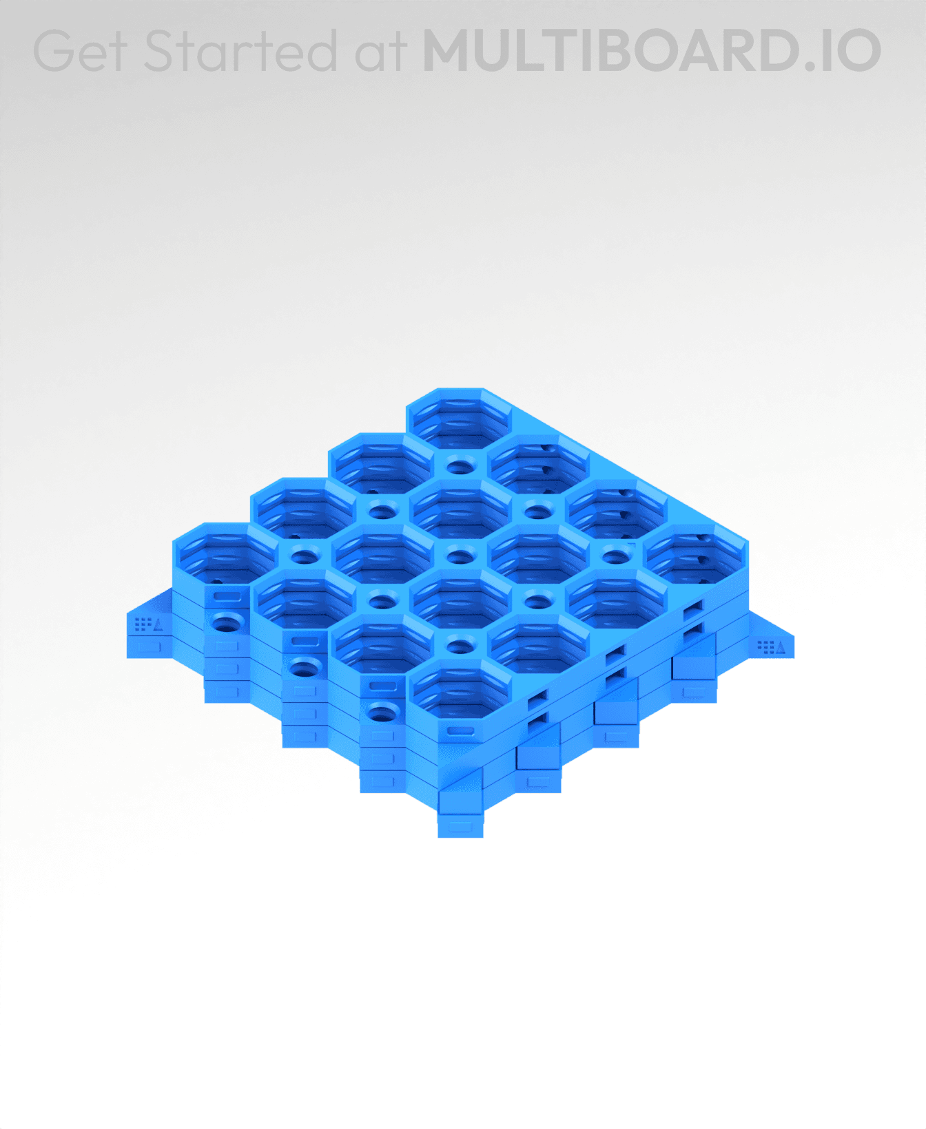 4x4 MU - All Corners Grid Interfitted - MultiBoard Octagon Plate - 4x Ironing Stack 3d model