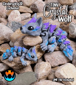 Tiny Crystal Wolf 3d model
