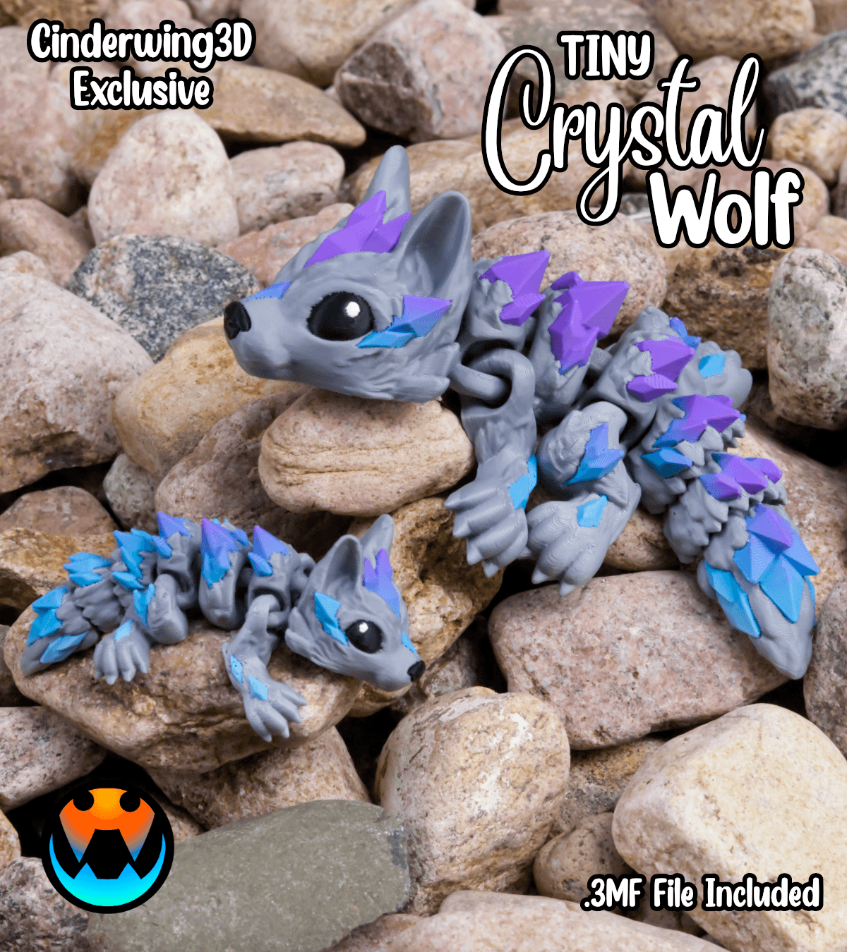Tiny Crystal Wolf 3d model