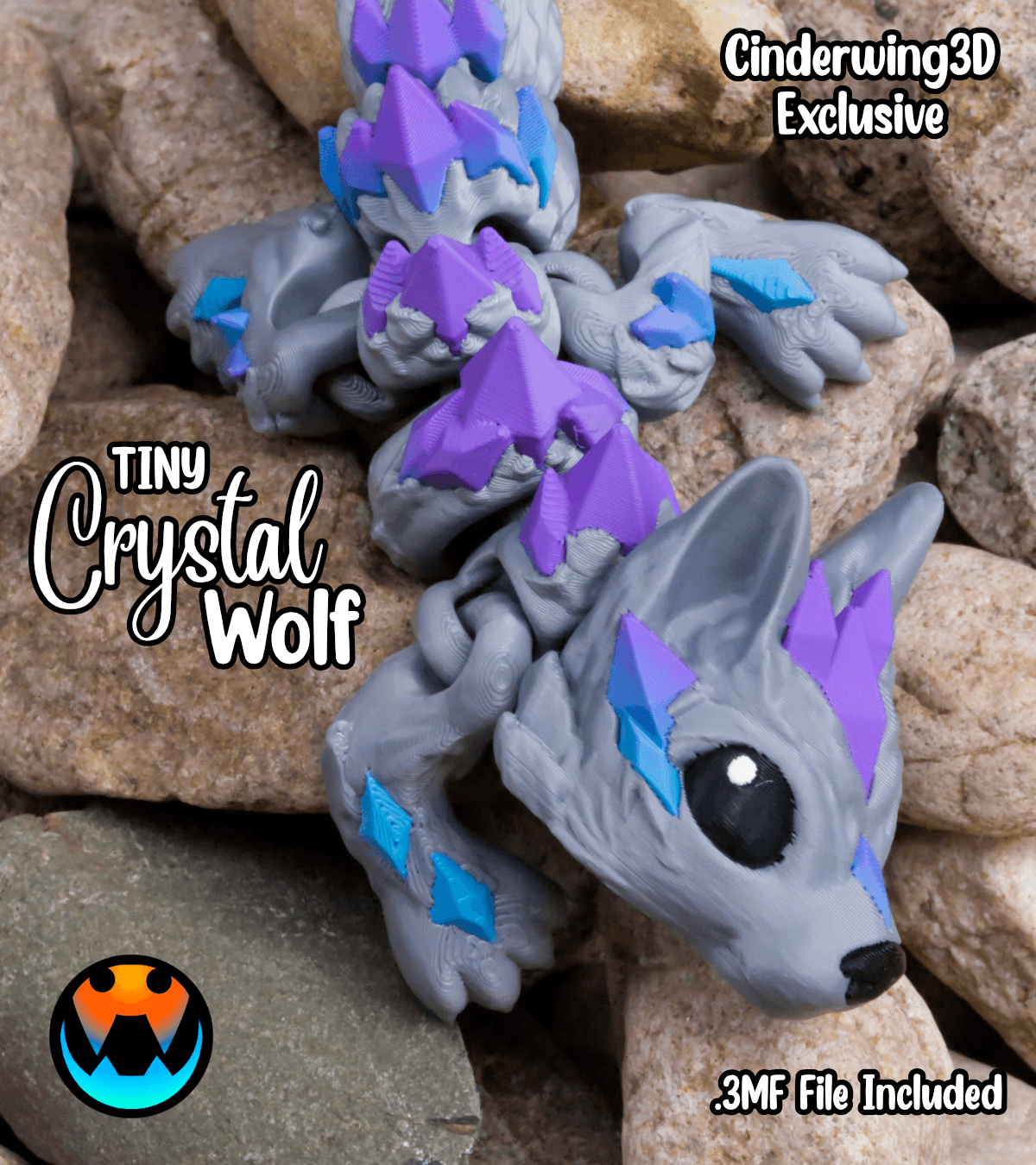 Tiny Crystal Wolf 3d model
