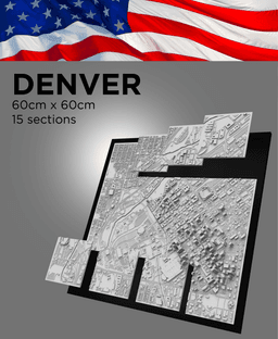 DENVER, Skyline, 3D map 3d model