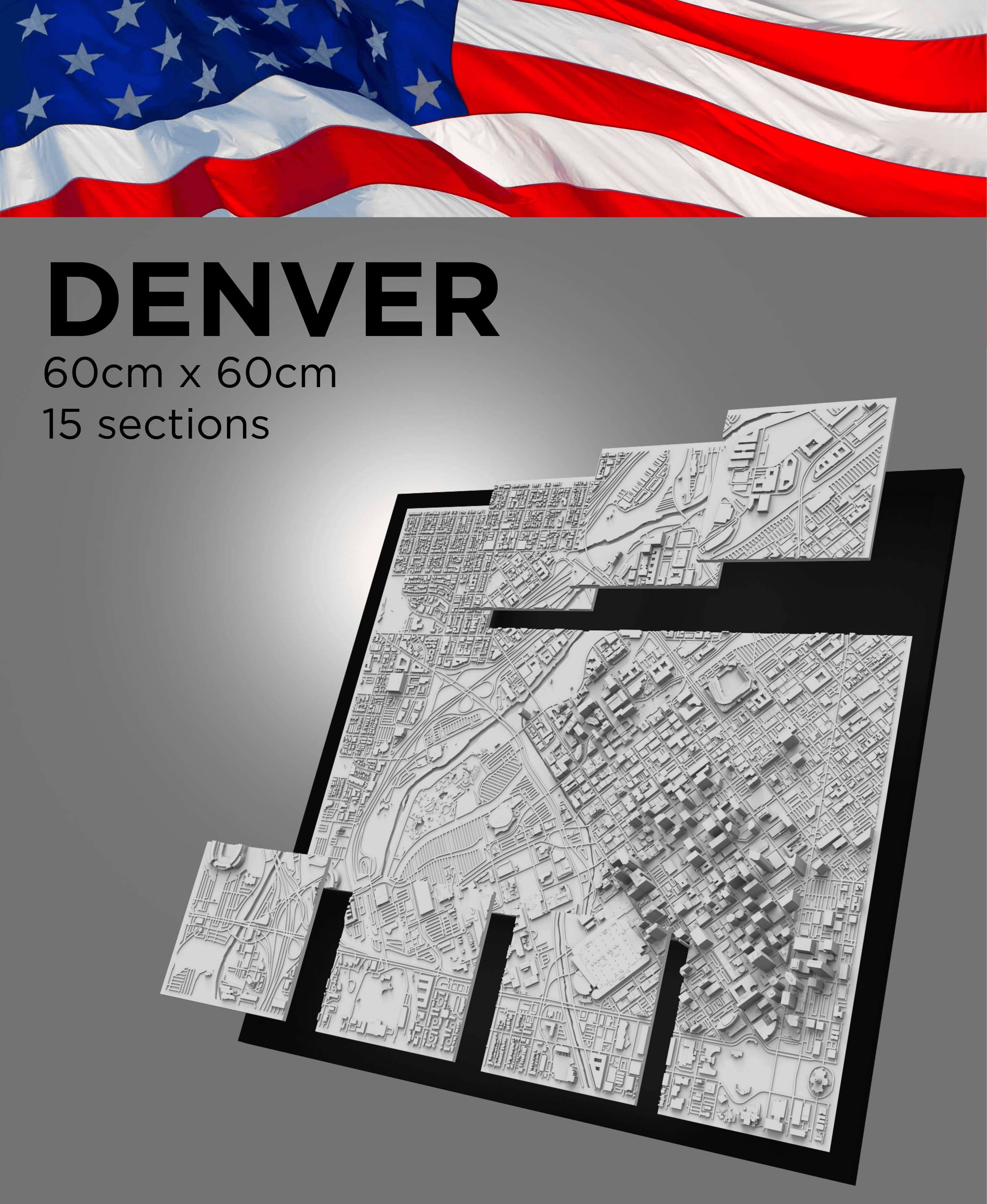 DENVER, Skyline, 3D map 3d model