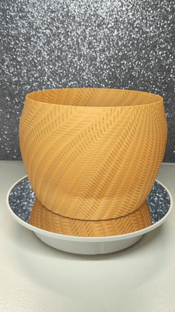 Hand-stitched crochet flowerpot vase 3d model