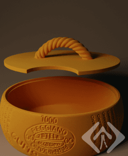Box in the shape of Parmigiano Reggiano 3d model