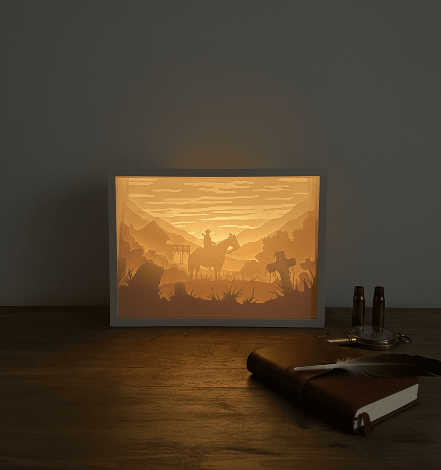 Red Dead Redemption 3D Shadow Box Lamp 3d model