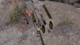 FUTURISTIC SNIPER RIFLE WITH BIPOD, RIGGED AND ANIMATED 3d model