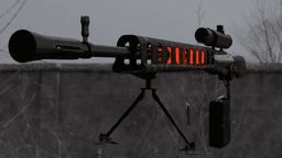 FUTURISTIC SNIPER RIFLE WITH BIPOD, RIGGED AND ANIMATED 3d model