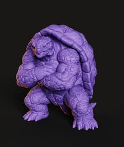Muscle Tortoise STL | Fantasy Sculpture 3D Print | Detailed 3d model